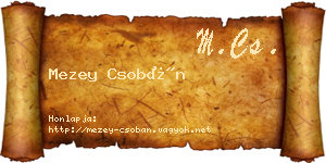 Mezey Csobán névjegykártya
